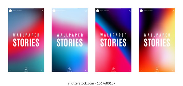 stories set of trendy design wallpapers for social media isolated on white background. stock vector illustration