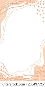 stories template with abstract hand drawn organic shapes and botanical elements. doodle freehand style with modern warm colors