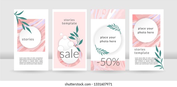 stories template. Abstract marble decorative style background 