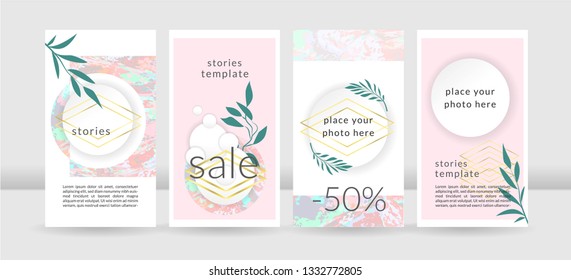 stories template. Abstract marble decorative style background 