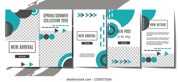 Stories template background design for social media. Editable layouts. Stock vector
