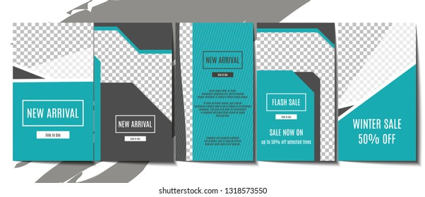 Stories template background design for social media. Editable layouts. Stock vector