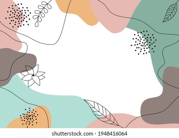 Stories template with doodle abstract modern background with fluid organic shapes, pastel colors.Trendy minimalist design. EPS 10