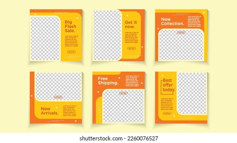 Stories template set for banner sale, presentation, flyer, poster, invitation.Set of Editable minimal square banner template.