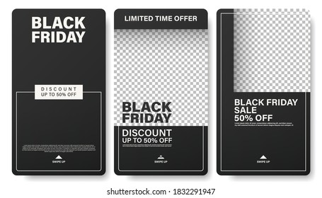 Stories template set for black friday.