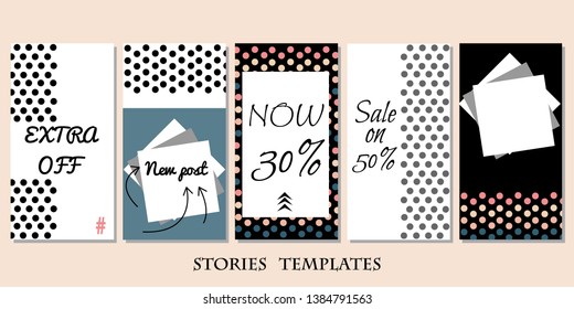 Stories template. Vector editable layout for social networks. Design for social media - Flat vector illustration