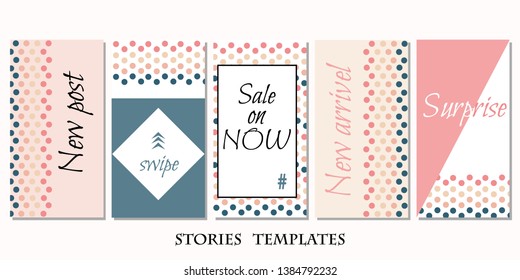 Stories template. Vector editable layout for social networks. Colorful print. Design for social media - Flat vector illustration