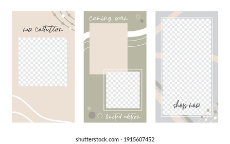 Stories Template, Winter Template, Instagram Stories Template, Social Media Post Template Vector Illustration Background