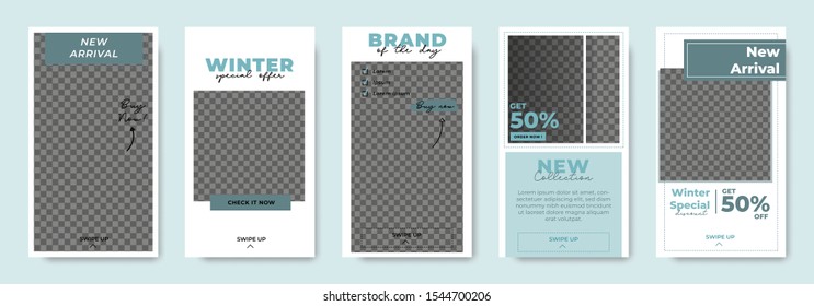 Stories Templates Banner Ads Social Media Baby Blue Theme