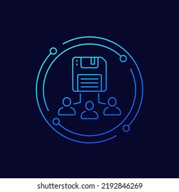 storing user data icon, linear design