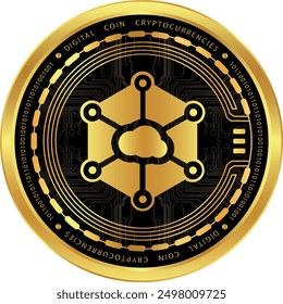 storj cryptocurrency illustrations on abstract background. 3d illustrations.