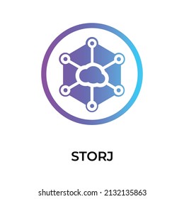Icono de token de criptodivisa de Storj. Símbolo de símbolo STORJ. Icono de vector criptodivisa. Ilustración de vector plano - Vector