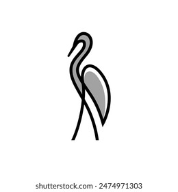 logotipo abstracto de la cigüeña estilo moderno 