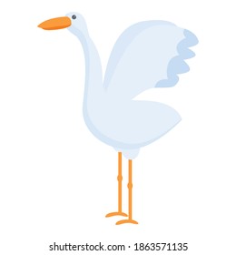 Stork autumn icon. Cartoon of stork autumn vector icon for web design isolated on white background