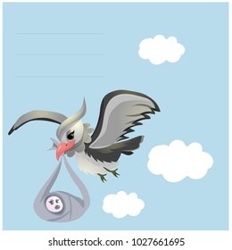 Stork and baby
