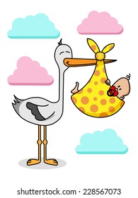 stork with baby