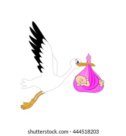 Stork and baby