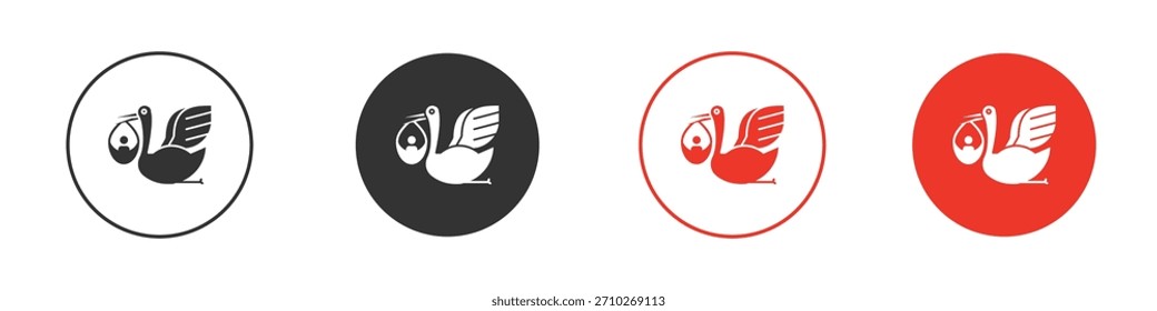 Stork with baby icon. web vector design