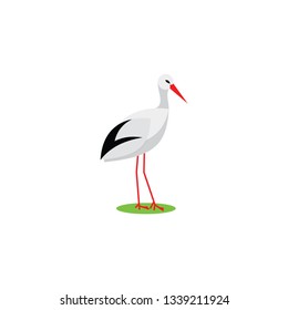 stork bird cartoon vector on a white background 