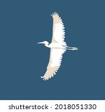 Stork Bird flying in the sky vector illustration
