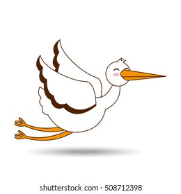 stork bird icon design graphic vector illustration eps 10