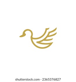 Stork bird line icon logo