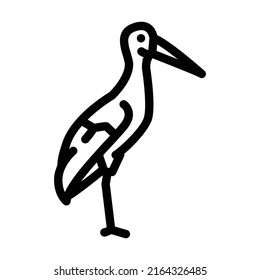 stork bird line icon vector. stork bird sign. isolated contour symbol black illustration