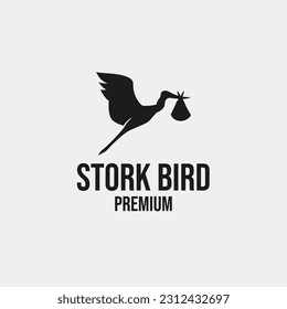 Stork bird logo design vector concept illustration idea