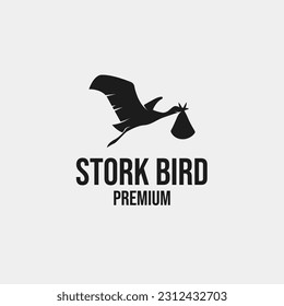 Stork bird logo design vector concept illustration idea