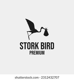 Stork bird logo design vector concept illustration idea