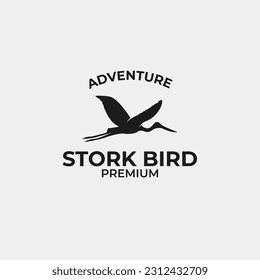 Stork bird logo design vector concept illustration idea