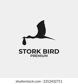 Stork bird logo design vector concept illustration idea