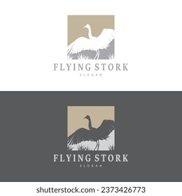Logo De Pájaros Torcidos, Perón, Grasa Y Diseño De Río, Ilustración De Plantilla Simple Vector