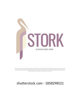 Stork bird logo icon symbol design