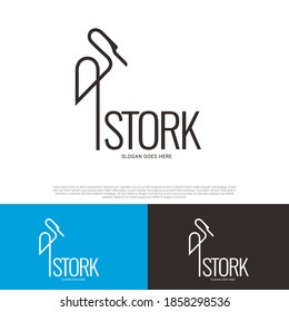 Stork bird logo icon symbol design