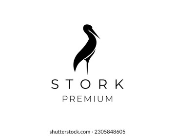 Stork bird logo icon symbol design