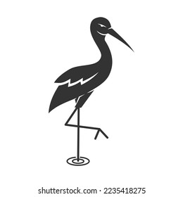 Stork bird logo template Icon Illustration Brand Identity