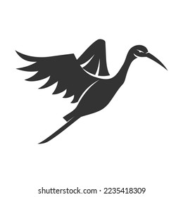 Stork bird logo template Icon Illustration Brand Identity