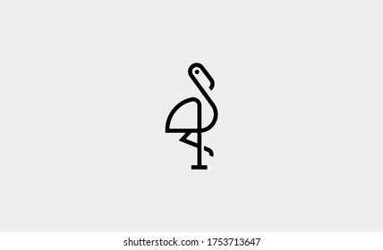 Stork Bird Logo Vector icon Design illustration