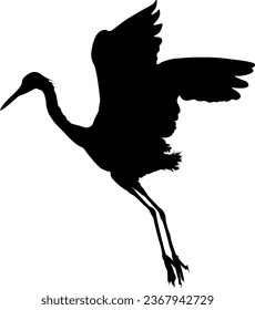 Stork Bird Silhouette Vector Art
