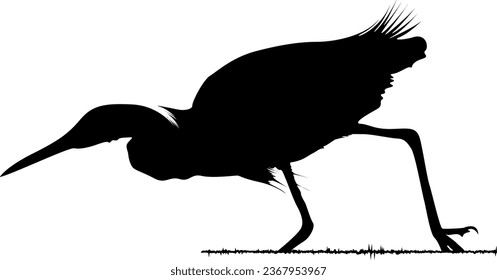 Stork Bird Silhouette Vector Art