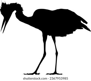 Stork Bird Silhouette Vector Art