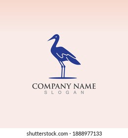 
Stork bird simple creative logo design template vector icon
