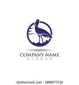 
Stork bird simple creative logo design template vector icon