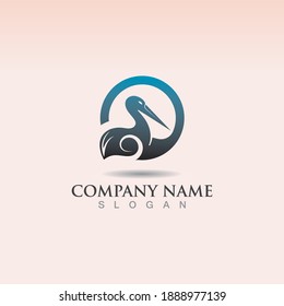 
Stork bird simple creative logo design template vector icon