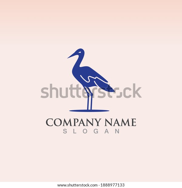\
Stork bird simple creative logo design template\
vector icon