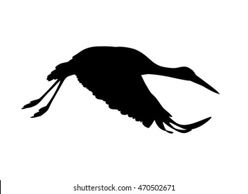 Stork bird. Vector silhouette