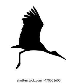 Stork bird. Vector silhouette