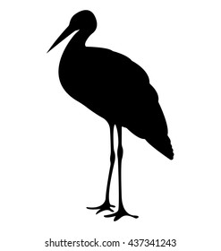 Stork Birds Silhouettes Vector