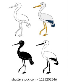 stork,  book coloring 